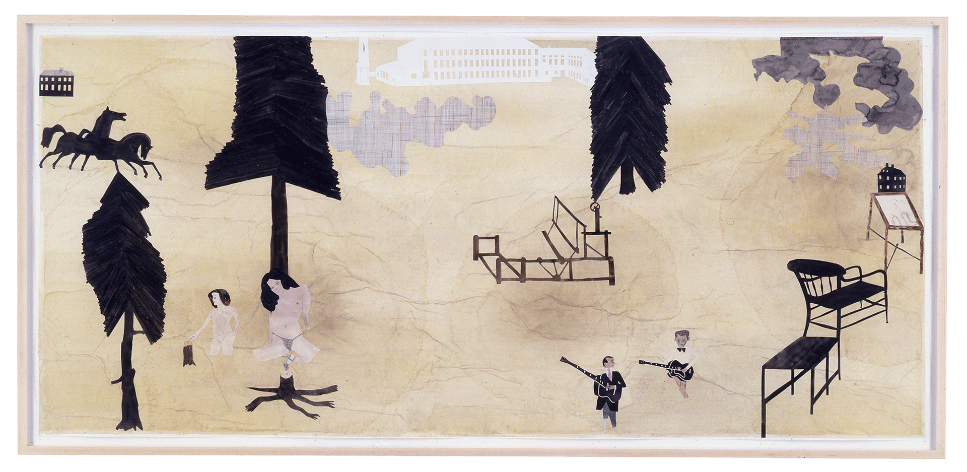 A work on paper by Jockum Nordstr√∂m, titled The Drawling Song, dated 2005